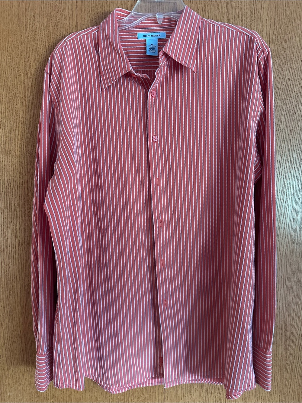 Gene Meyer Red & White Striped Long-Sleeve Button-Down Shirt